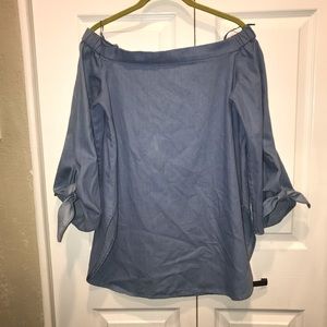 Tibi Poplin Off Shoulder Tunic Shirt Cotton Size 6